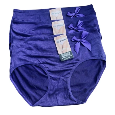 Afbeelding van Dames slips 3 pack 9033 met strikje M paars