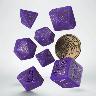 Afbeelding van Q Workshop The Witcher Dice Set Dandelion Burggraaf de Lettenhove (7 stuks + coin)