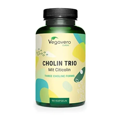 Afbeelding van Vegavero Cholinecapsules UNIEK: 3 cholinevormen Bitartraat, Citicoline &amp; Fosfatidylcholine Lever vetmetabolisme* Laboratorium getest Zonder toevoegingen
