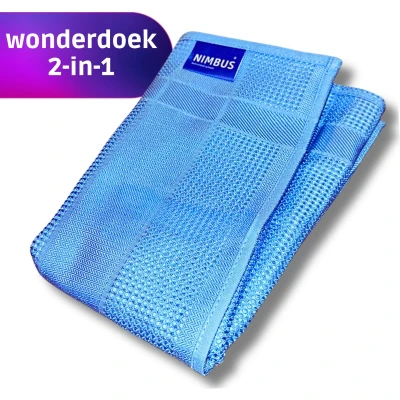 Afbeelding van NIMBUS Wonderdoek 2 in 1 Microvezeldoek Ramen zemen &amp; drogen tegelijk Streeploos resultaat 60x40cm