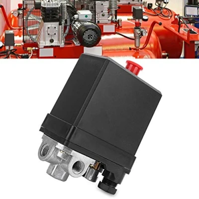 Afbeelding van Luchtcompressor regelaar 380 V 3 fase 4 gaten, G1/4 inch 175PSI fasen gaten type verticale drukschakelaar mechanische drukregeling voor regelklep