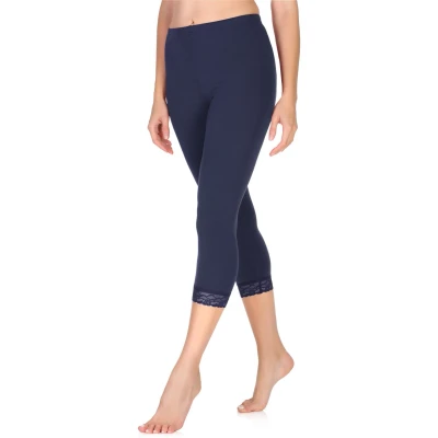 Afbeelding van Merry Style MS MS10 290 LE Dames Capri Leggings Sport Vrijetijdsbroek 3/4 Lengte met Kant Viscose Sporbroek Yogabroek Marineblauw S