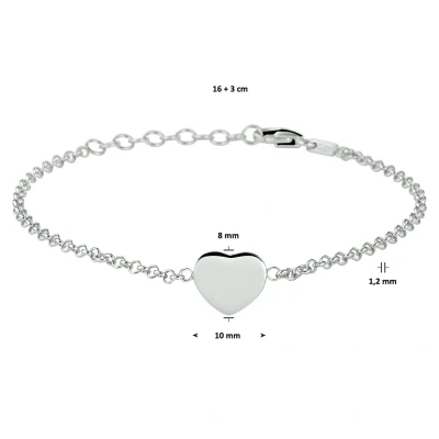 Afbeelding van Armband hart 16 19 cm Zilver 1,2 mm