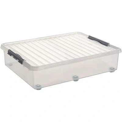 Afbeelding van Sunware Q line Rollerbox 60 liter 80 x 50 20 cm transparant/grijs