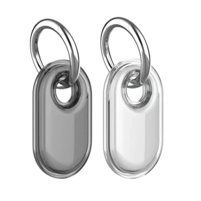 Afbeelding van Doweiss beschermhoes, waterdicht, compatibel met Samsung SmartTags 2, zachte rubberen beschermhoes voor 2 (transparant + grijs, verpakkingen)