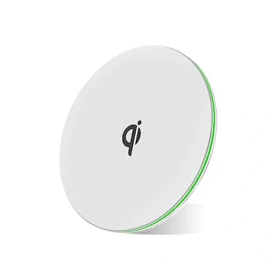 Afbeelding van Draadloze Oplader 15W Qi Opladen Wireless Charging pad iPhone Samsung Oplaad ook voor AirPods en Galaxy Buds Snellader Kleur Wit