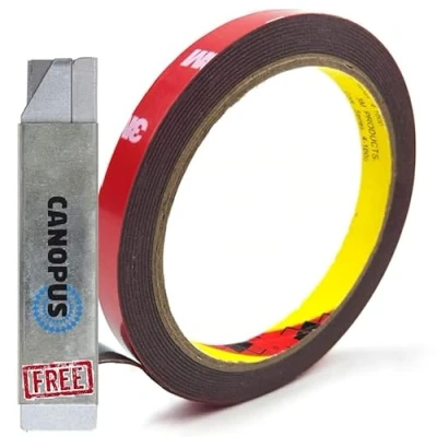 Afbeelding van CANOPUS Dubbelzijdig acryl foam tape, 4218P (5 mm x 3 m), sterke montagetape, autotape, ideaal voor auto oppervlakken, thuis, kantoor, schoolapps, donkergrijs