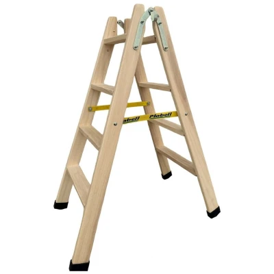 Afbeelding van Opvouwbare ladder met 4 tredes Plabell Hout 114 x 31/48 cm