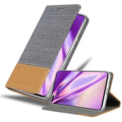 Afbeelding van Cadorabo Hoesje geschikt voor Honor View 30 in LICHTGRIJS BRUIN Beschermhoes met magnetische sluiting, standfunctie en kaartvakje Book Case Cover Etui