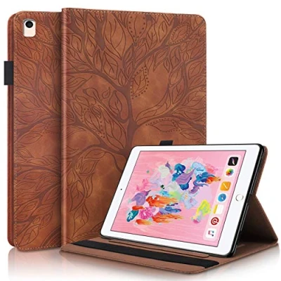 Afbeelding van Succtop iPad 5e/6e Generatie Case PU Lederen Flip Wallet Cover Auto Sleep/Wake Functie Smart Beschermhoes voor Apple 2017/2018 9.7 Inch/iPad Pro 9.7&quot;/iPad Air/iPad Air 2 Bruin