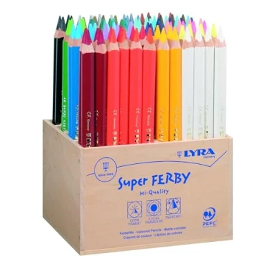 Afbeelding van Super Ferby 1 Kleurpotloden l: 18 cm vulling: 6 25 mm diverse kleuren 96stuks