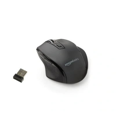 Afbeelding van Amazon Basics Ergonomische draadloze USB muis DPI instelbaar Zwart
