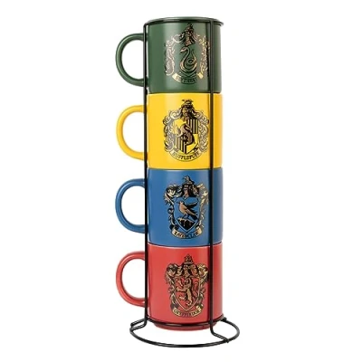 Afbeelding van Grupo Erik Set van 4 Koffiekopjes Harry Potter Stapelbaar Met houder Espresso Kopjes Originele koffiekop Design