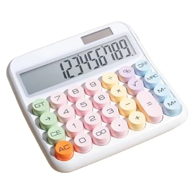 Afbeelding van 12 cijferige standaard rekenmachine met groot LCD scherm, desktopcalculator tweevoudig, zonne energie en batterij, voor kantoor, thuis, school, hoekwinkel, automatische slaap (niet