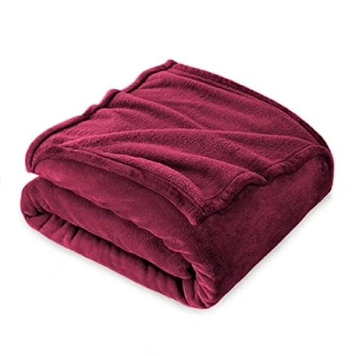 Afbeelding van Fleece Deken, Deken Een of Tweepersoons 160 x 210 cm, Kinderflanel Bed Super Zacht Bordeaux