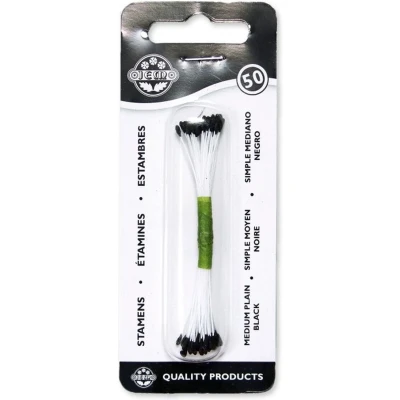 Afbeelding van JEM Plain Stamen Fine Black zwarte meeldraden zonder glans 50st
