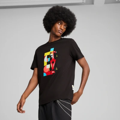 Afbeelding van Puma Scuderia Ferrari RACE Graphic Tshirt print, Heren, Maat: XXL, Black