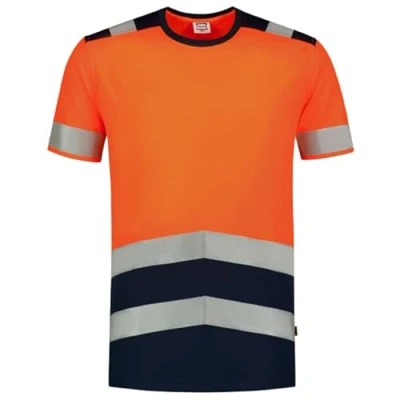 Afbeelding van Tricorp 103006 Veiligheidswaarschuwing bicolor T shirt, 50% polyester/50% polyester, CoolDry, 180 g/m², fluorgele inkt, maat L