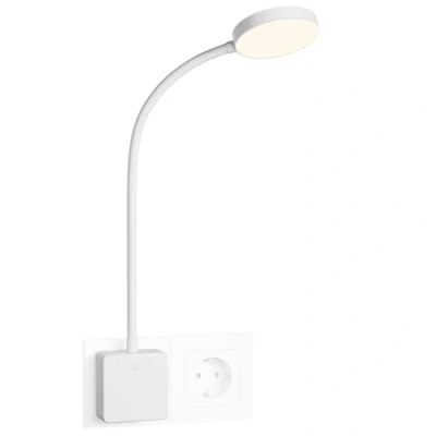Afbeelding van LED Nachtlampje Wandlamp Leeslamp in Stopcontact Slaapkamer Lamp Dimbaar Wit met Touch Dimmer Schakelaar 4W 350Lm Neutraal 4000K 30% 70% 100% Helderheid 1 Pack van Enuotek