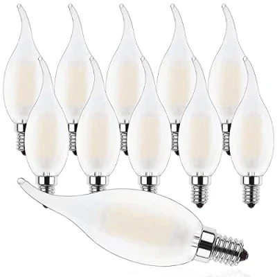 Afbeelding van ProCrus E14 LED dimbare kaarslamp, 4 W kaars voor kroonluchter, C35 gloeilamp, kaarsvorm 2700 K warm wit kaarslampen, ledlamp vervangt 40 watt, 400 lm, energieklasse F