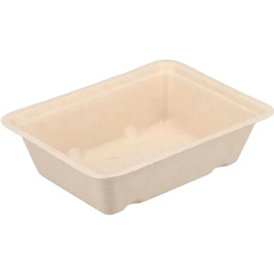 Afbeelding van 50x Suikerriet Snackbakjes Bagasse Patatbak A7 Bruin (krimp)