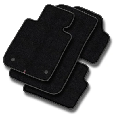 Afbeelding van M MOTOS velours premium vloermatten auto compatibel met BMW 1 Serie E87 2004 2011 Premium, Leer, Zwart Ervaar nieuw rijcomfort een vloermattenset voor uw