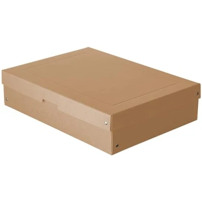 Afbeelding van Originele FALKEN PureBox Nature. Made in Germany. 100 mm hoog DIN A3. Opbergdoos met deksel van stevig karton Vegan geschenkdoos transportdoos doos multifunctionele doos, bruin