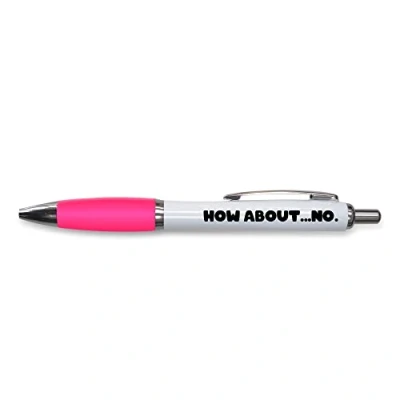 Afbeelding van Tongue in Peach Grappige nieuwigheid Push Pen Gift Balpennen Hoe zit het met Nee Grappig Kantoorcadeau Grap Stationair ROZE PP156