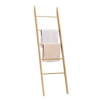 Afbeelding van Navaris Multifunctionele Bamboe Handdoeken Ladder 5 Treden Voor Handdoeken, Kleding, Beddengoed Slaapkamer, Badkamer Handdoek Standaard