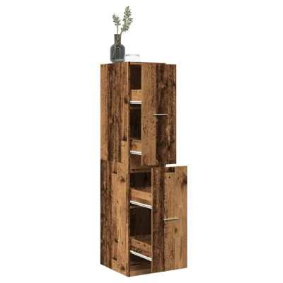 Afbeelding van Apothekerskast 30x41x144,5 cm bewerkt hout oud houtkleurig