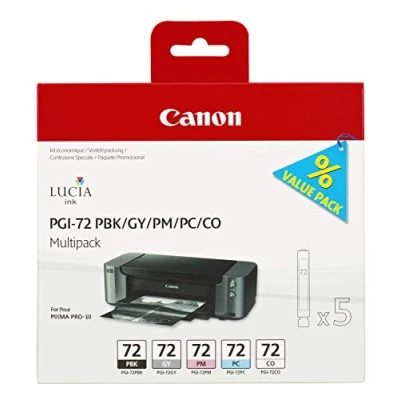 Afbeelding van Canon Inktcartridge PGI 72 PBK/GY/PM/PC/CO 5 Multipack PIXMA PRO 10, 10s