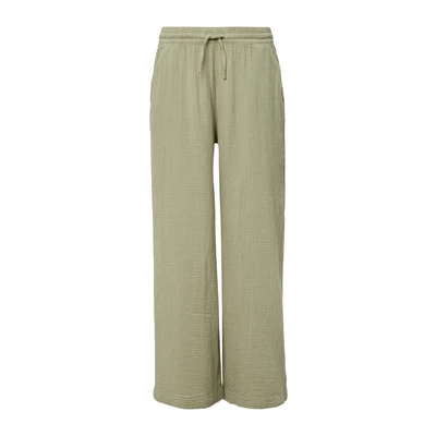 Afbeelding van QS mousseline broek met wijde pijpen, grijs groen, 38