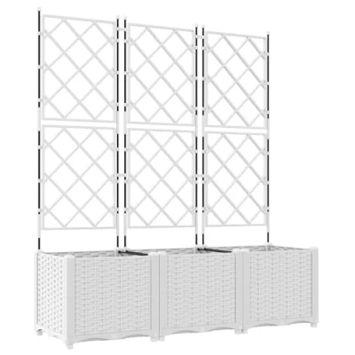 Afbeelding van vidaXL Tuinplanten Wit Kunststof 120 x 40 143 cm Planten Planter Box