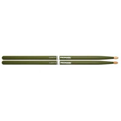 Afbeelding van Promark TX5AW Green Classic Forward 5A hickory drumstokken met houten tip
