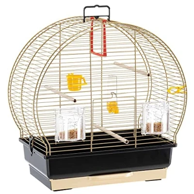 Afbeelding van Ferplast Vogelkooi LUNA 2 Kanaries, Parkieten, Vinken, van Metaal, Inclusief Accessoires Roterende Voerbakken Zitstokken 44.5 x 25 h 45.5 cm.