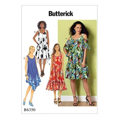 Afbeelding van Butterick Patronen B6350 ZZ0 Misses jurk, maten Large 2X Large, ZZ (16 18 20 22 24 26)