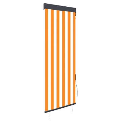 Afbeelding van Rolgordijn voor buiten 60x250 cm wit en oranje