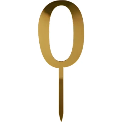 Afbeelding van Cake Topper Cijfer 0 Goud 1 Stuk Taarttopper Taartdecoratie Taartversiering