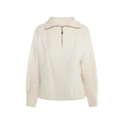 Afbeelding van DREIMASTER vintage Dames Gebreide Trui XL/XXL / Off White 100% Polyester