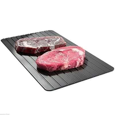 Afbeelding van Ontdooibak, snelle ontdooiing lade snel ontdooien plank bevroren voedsel plaat aluminium vleesplank voor thuis keuken koken 30 x 20 cm