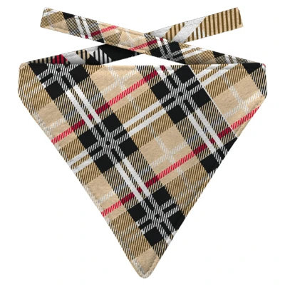 Afbeelding van Plenty Gifts Bandana Dog Checked Pattern Cadeau 16x20x1 cm Bruin Zwart S