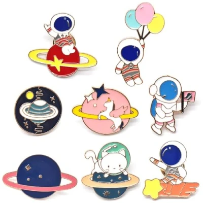Afbeelding van Email Pins,Regerly 8 Stks Broche Pin Leuke Revers Ruimte Planeet Emaille Badges voor Kleding Tassen Rugzakken Jassen Hoed Decor