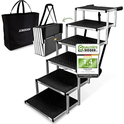 Afbeelding van hondentrap, auto, 80 cm, 6 traps voor grote honden tot 70 kg, extra stabiele hondenhelling inklapbaar, perfecte instaphulp de helling, hondentrappen, hondenladder