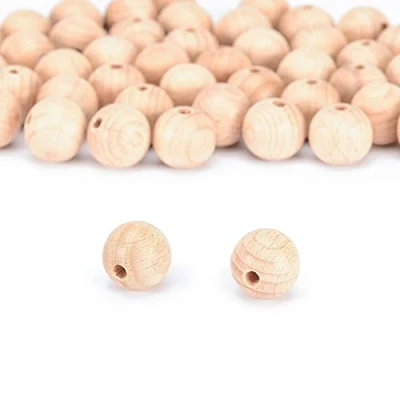 Afbeelding van Vaessen Creative 11006 006 Onbehandelde houten kralen, ø 20 mm, 100 stuks, ronde kralen voor het knutselen van doe zelf handgemaakte decoraties, sieraden, handwerk, hout, 50 stuks