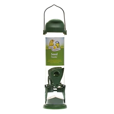 Afbeelding van Walter Harrison&#039;s Wild Bird Flip Top Groen Opknoping Zaad Tuin Vogelvoederbak Groot 30 cm