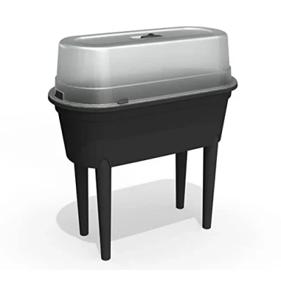 Afbeelding van Dynamic24 Verhoogd bloembed met deksel, broeikas, ovaal, 79 x 84 39 cm, kweekbed, kruidenbed, plantenbak, groente, bloembak, tuin, groentebed, bloempot, tomatenhuis (79 cm)