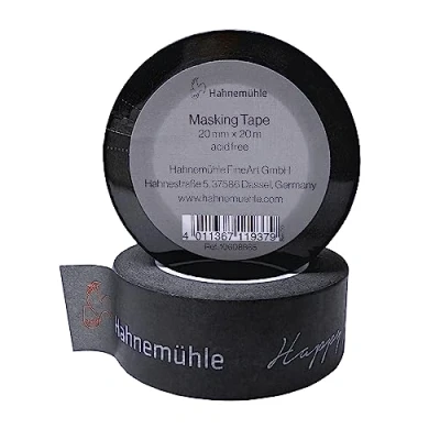 Afbeelding van Hahnemühle Masking tape, waterdichte washi geschikt voor aquarel, 20 meter lang (grijs, mm)