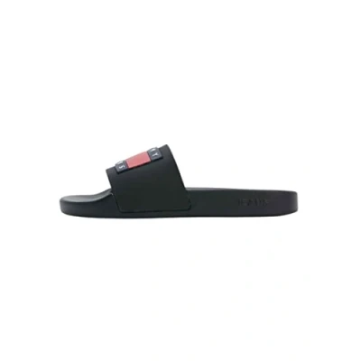 Afbeelding van Tommy Jeans FLAG POOL Slide Badslippers, Dames, Maat: 38, Black Kunststof