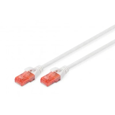 Afbeelding van DIGITUS LAN kabel Cat 6 0.5m RJ45 netwerkkabel UTP niet afgeschermd Compatibel met 6A &amp; 5e Wit