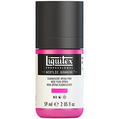 Afbeelding van Liquitex 2059987 Professional Acrylic Gouache, acrylverf met gouache eigenschappen, lichtecht, watervast 59ml Fles, Fluorescent Pink